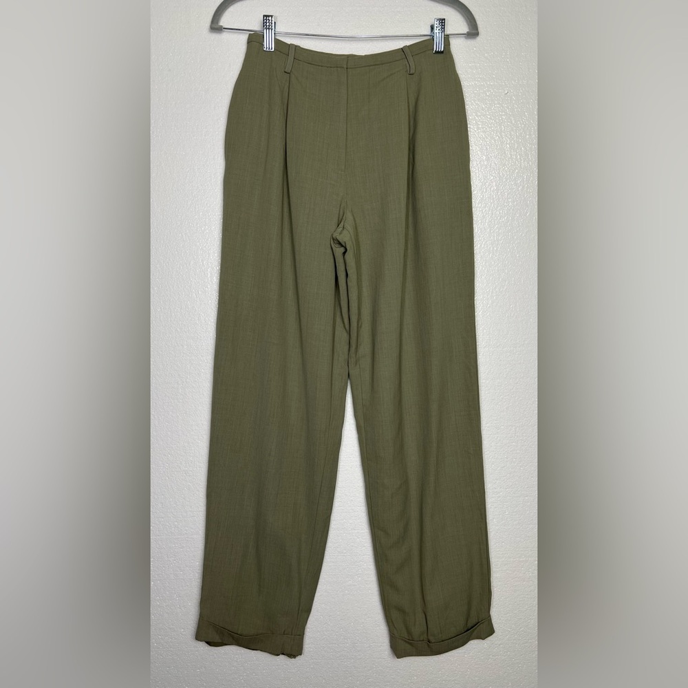 WORTH sage green wool blend trousers size 2
